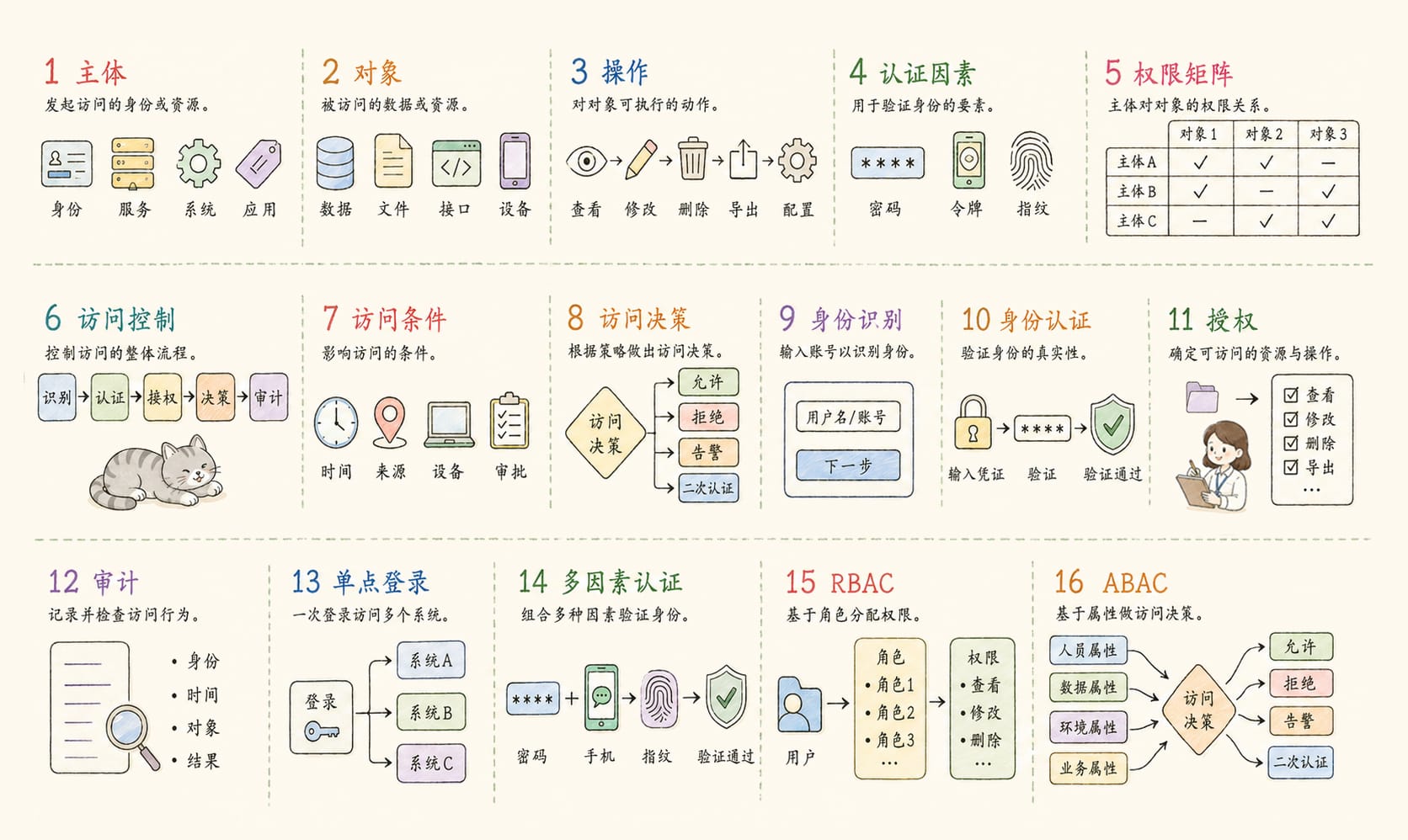 身份访问：16个核心概念信息图