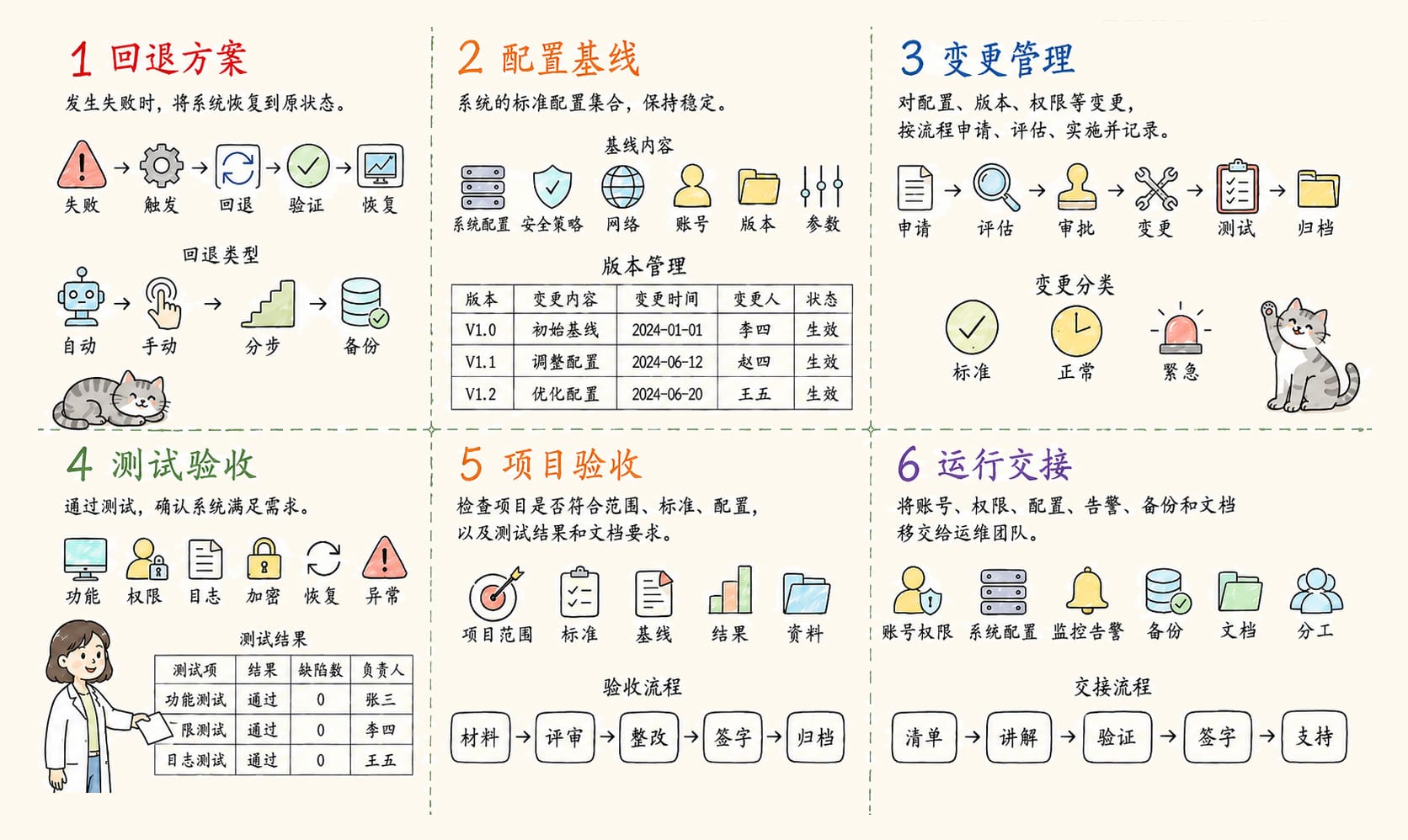 变更验收：6个核心概念信息图