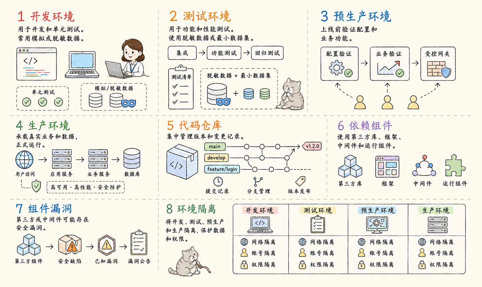 环境隔离：8个核心概念信息图