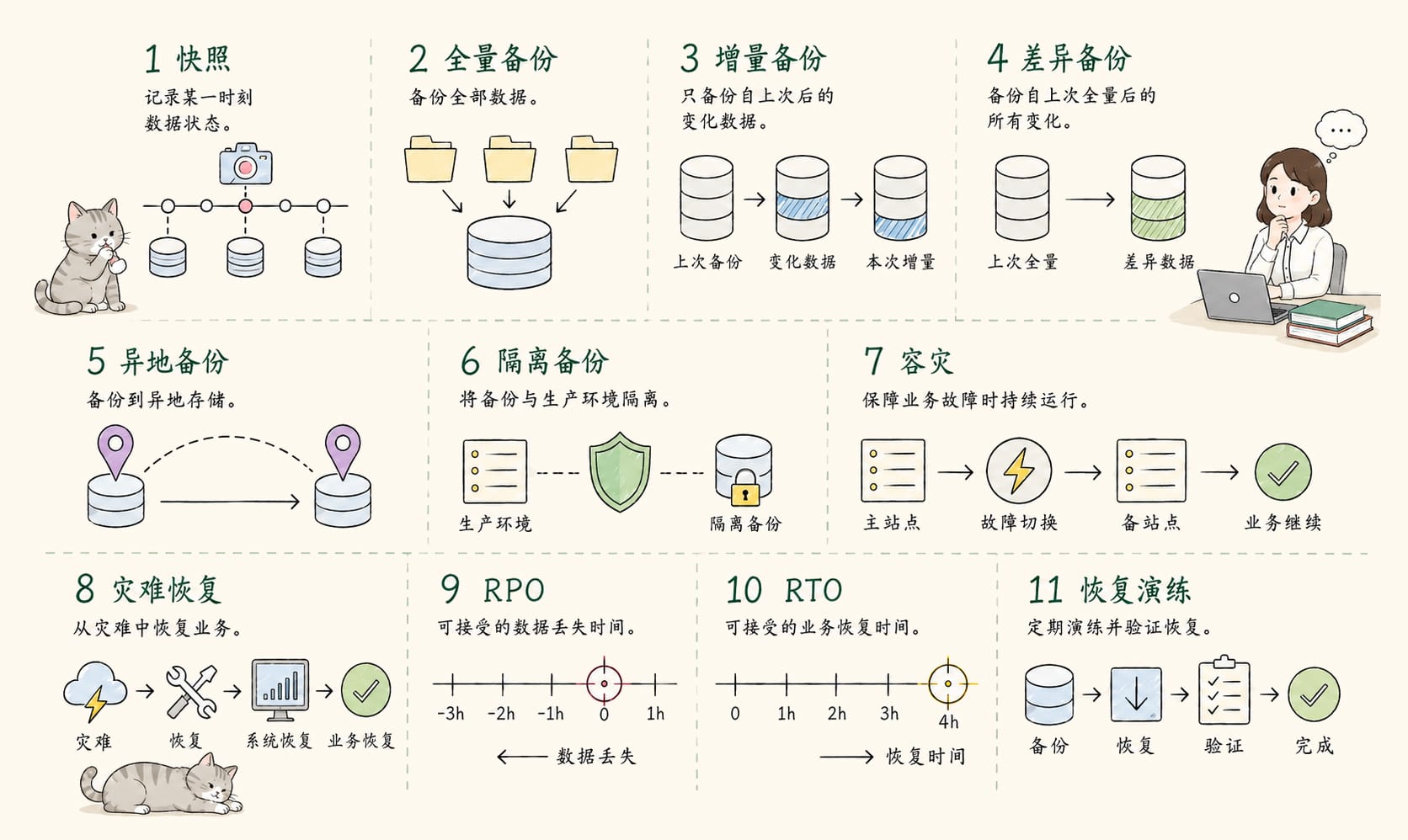 备份容灾：11个核心概念信息图