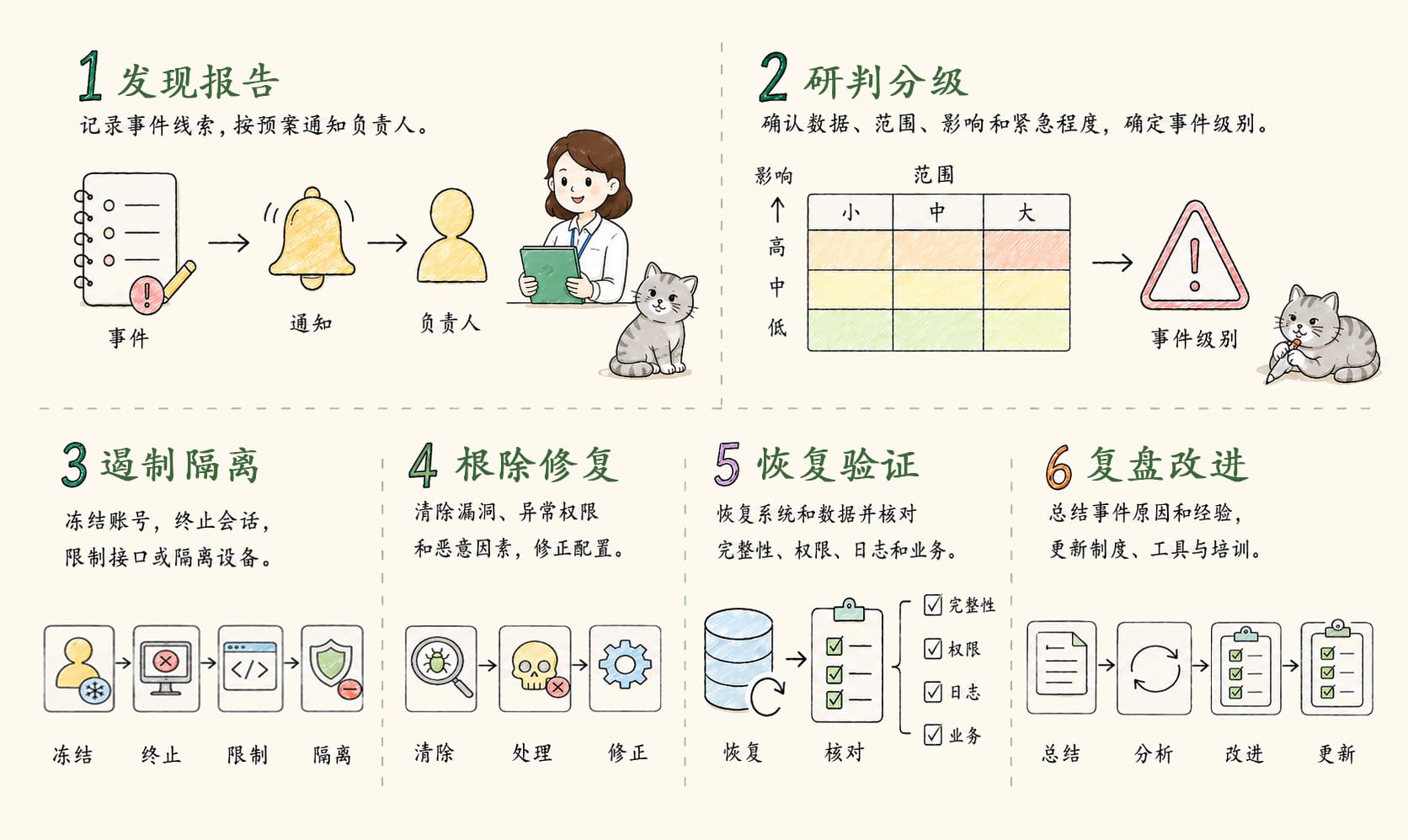 事件响应流程：6个核心概念信息图