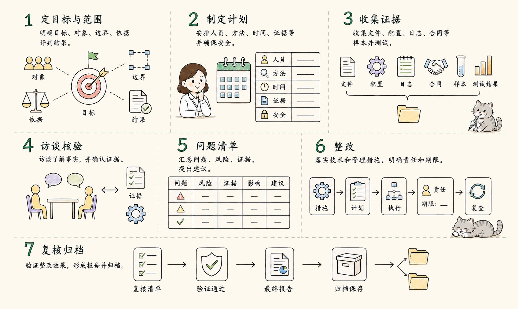 安全评估流程：7个核心概念信息图