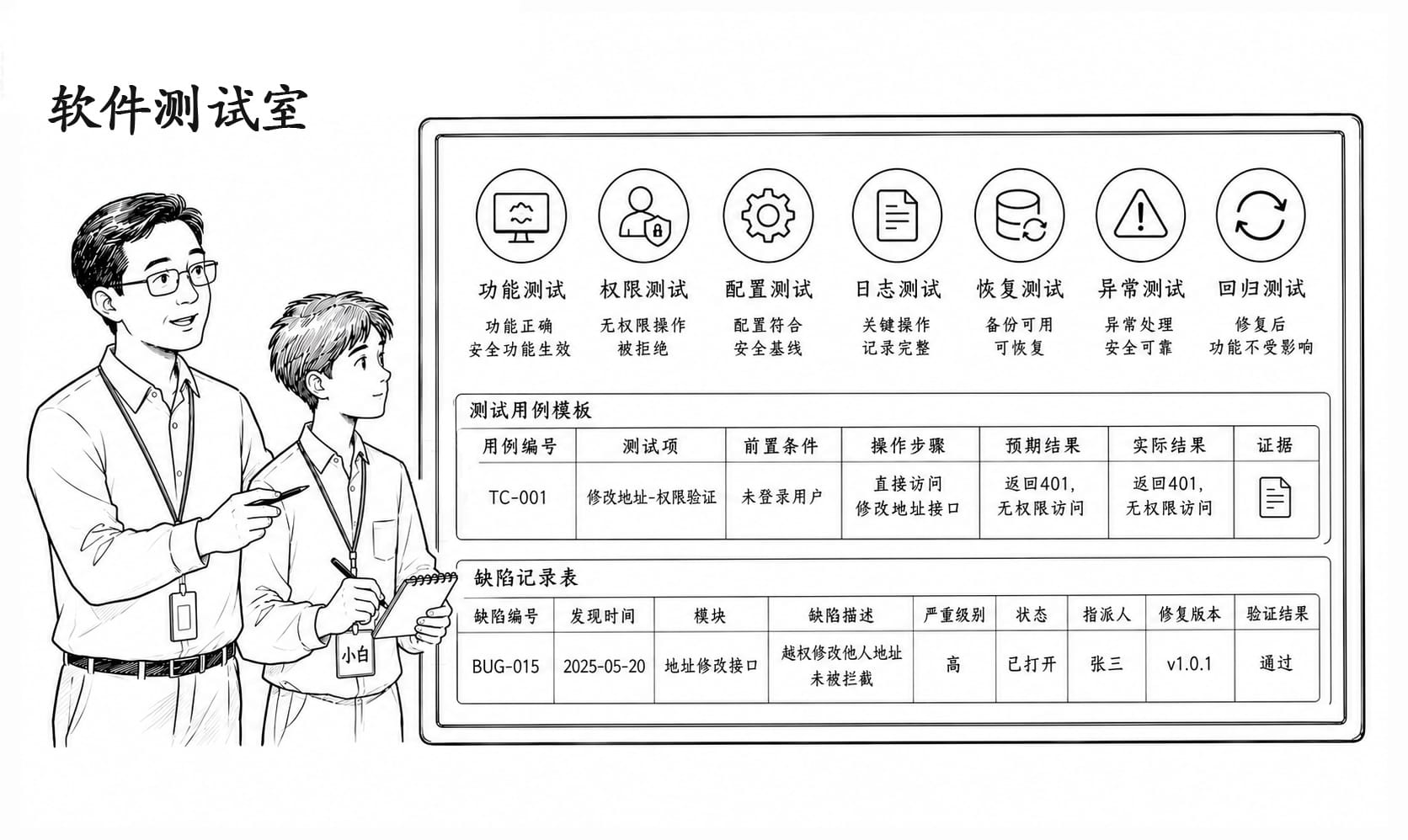 软件测试室情景阅读暂用场景图
